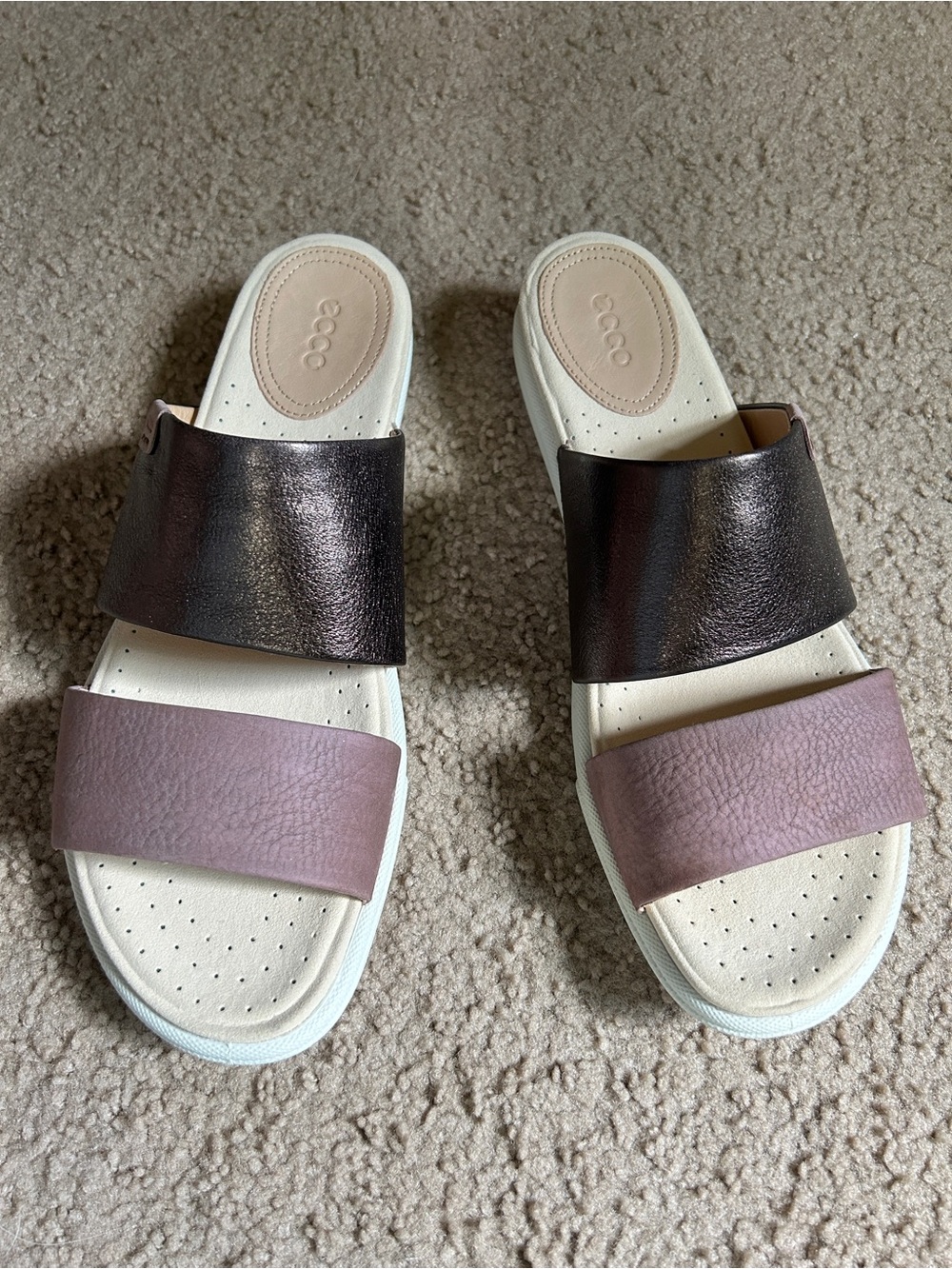 ECCO Women’s Shoes SLIDE SANDAL SIZE 41 EU 10 US Leather Upper Comfort